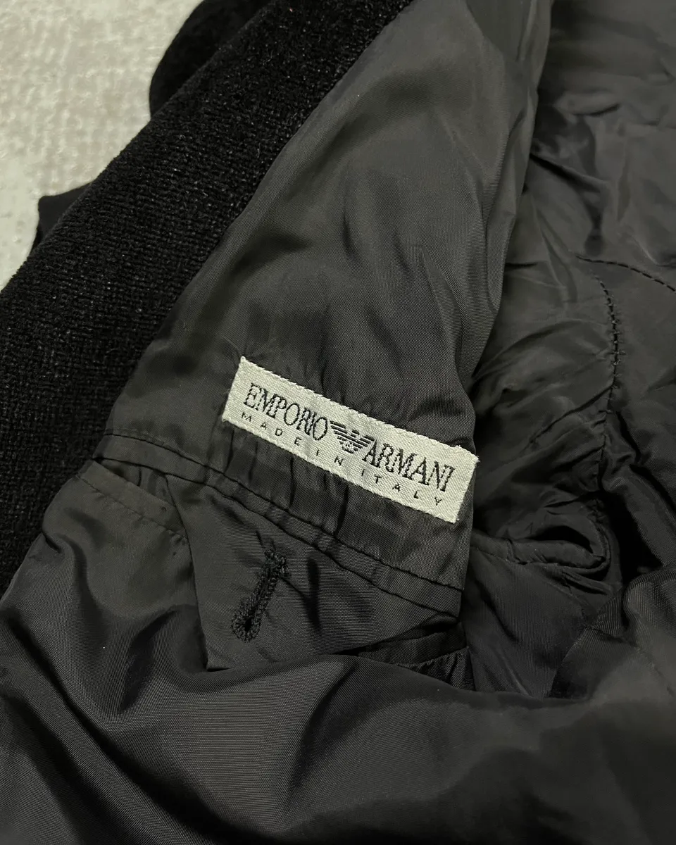 1990s Emporio Armani Black Hooded Blazer Jacket - Image 9