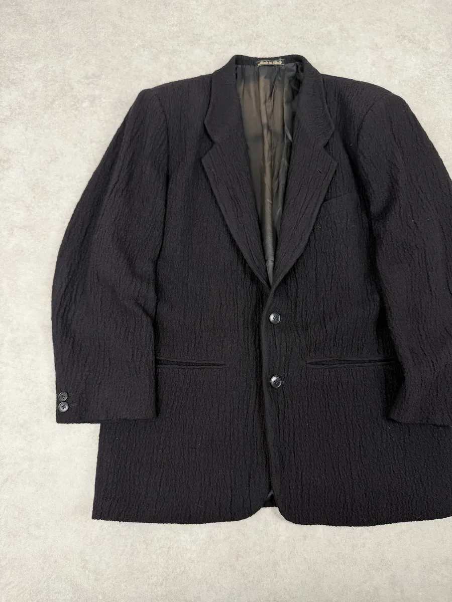 1990s Emporio Armani Black Pleats Blazer Jacket - Image 7