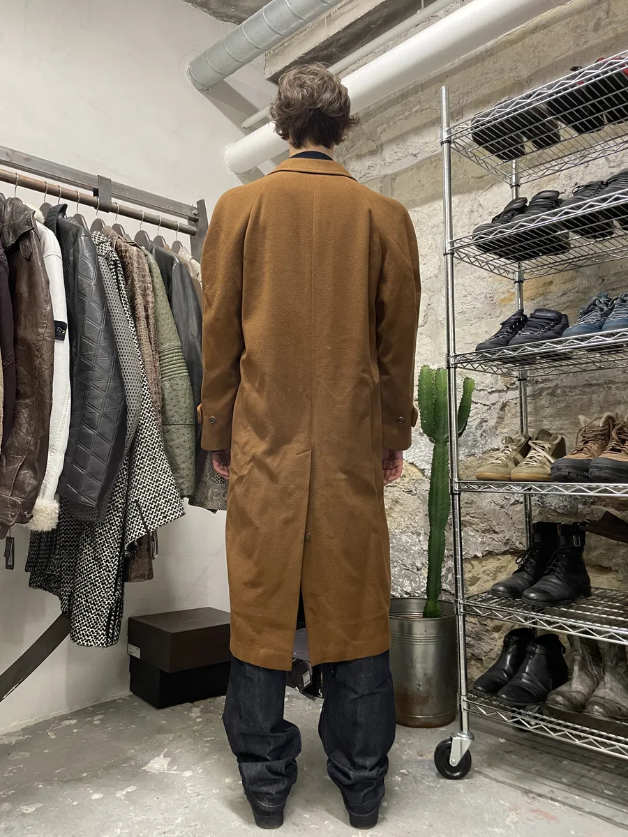1990s Emporio Armani Camel Wool Trench Coat - Image 3