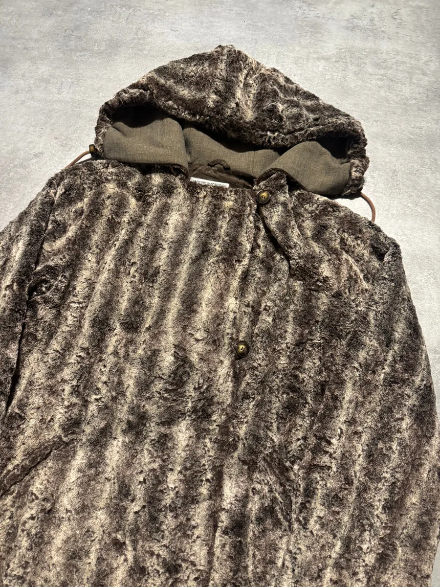 1990s Emporio Armani Fur Hooded Jacket - Image 5