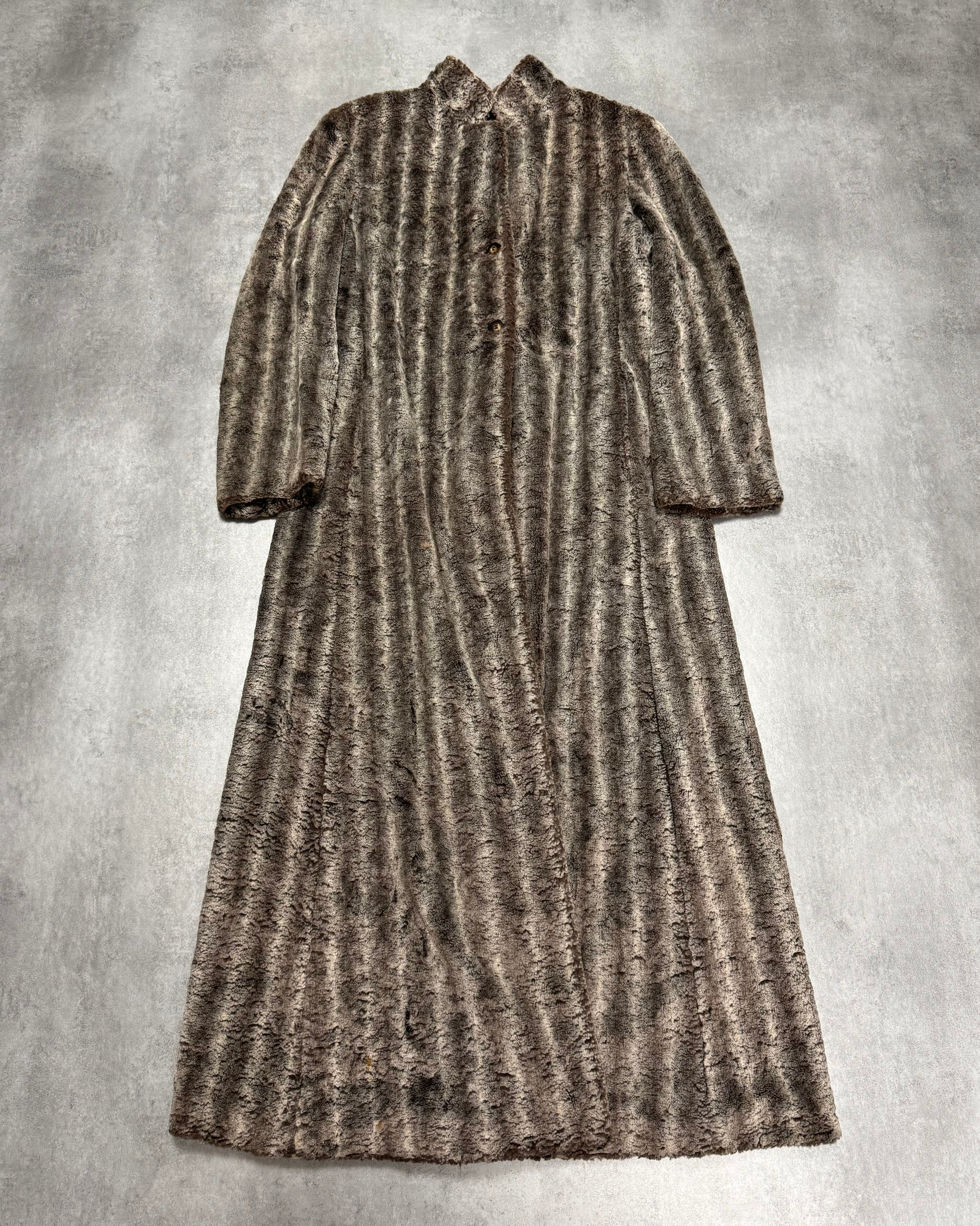 1990s Emporio Armani Furry Long Coat - Image 2