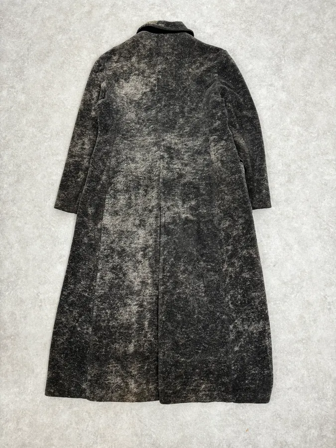 1990s Emporio Armani Grey Premium Long Wool Coat - Image 4