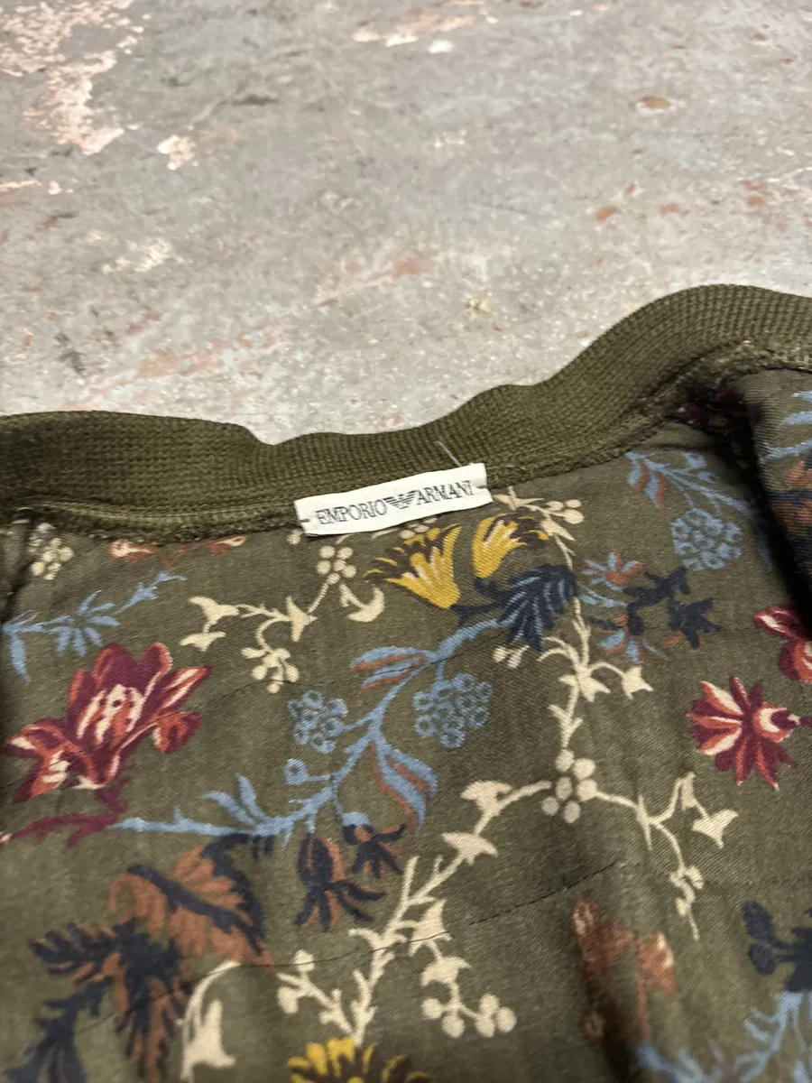 1990s Emporio Armani Kaki Floral Japanese Jacket - Image 9