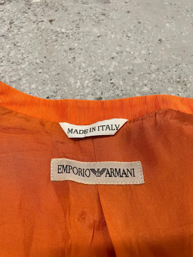 1990s Emporio Armani Orange Vitamine Avant-Garde Cardigan - Image 9