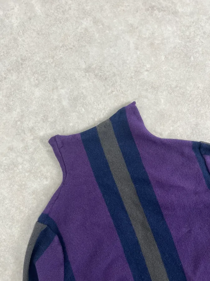 1990s Emporio Armani Purple Lined Turtleneck Sweater - Image 5
