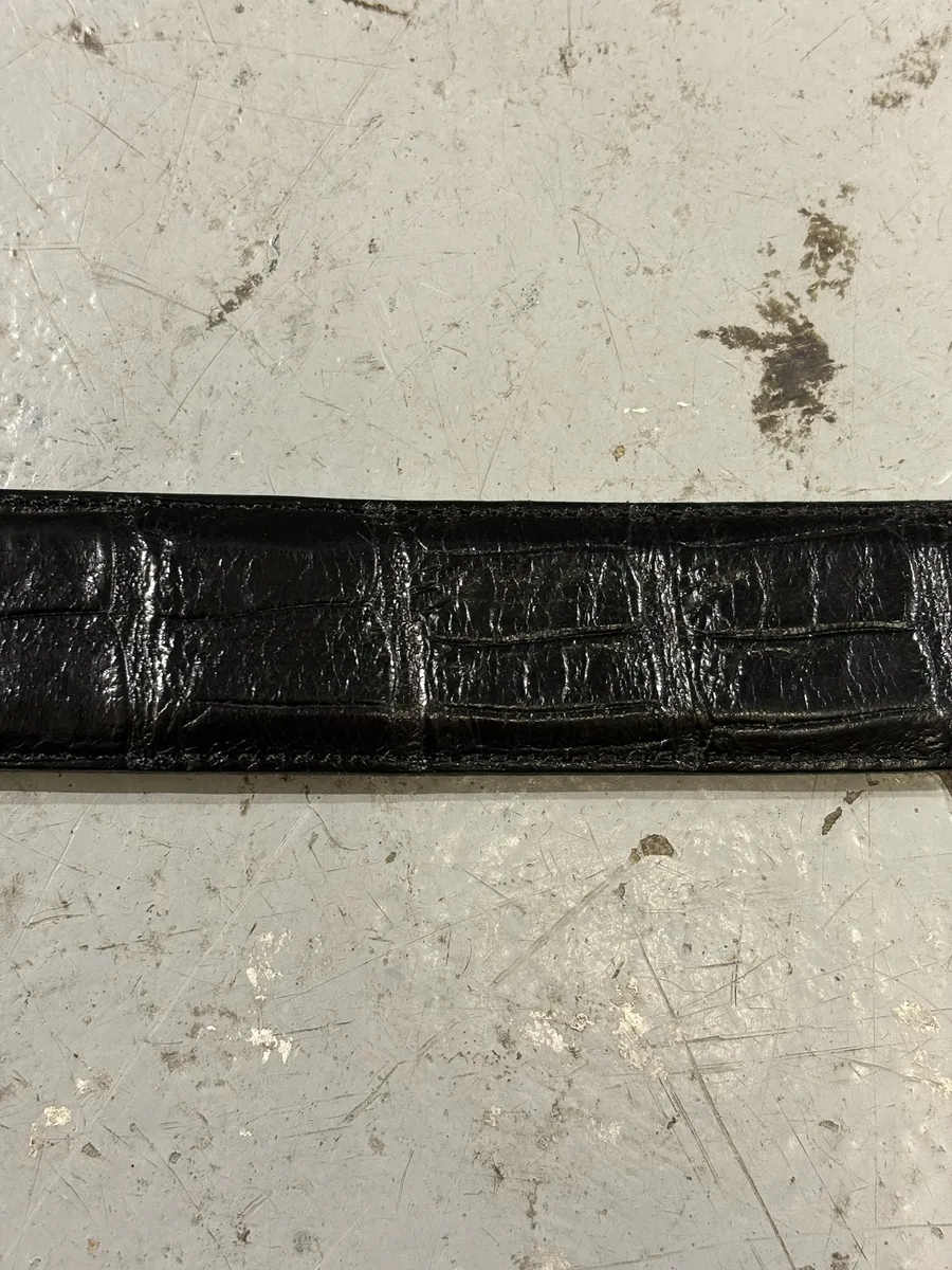 1990s Gianni Versace Triple Handle Crocodile Effect Leather Belt - Image 7