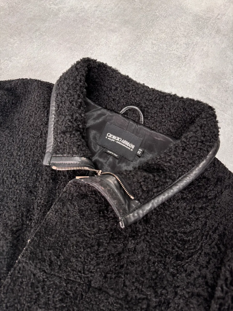 1990s Giorgio Armani Astrakan Sheep Fur Trench Coat - Image 4