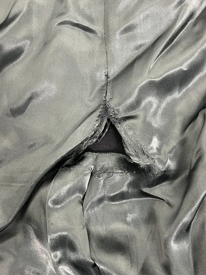 1990s Giorgio Armani Black Buttoned Wool & Silk Trench Coat - Image 12
