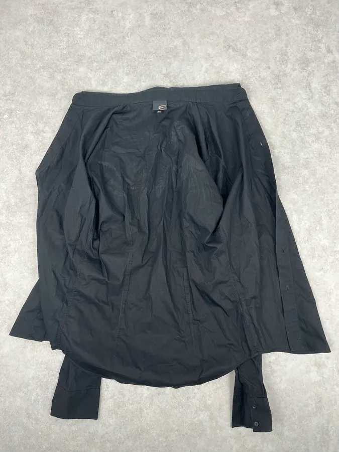 1990s Giorgio Armani Black Buttoned Wool & Silk Trench Coat - Image 6
