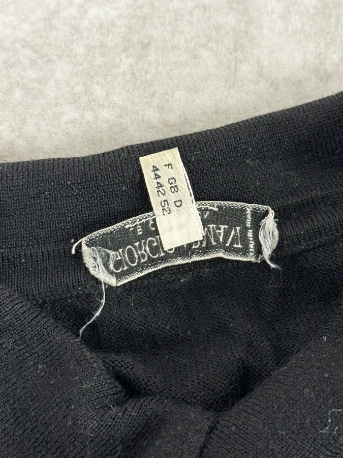1990s Giorgio Armani Black Polo Sweater - Image 9
