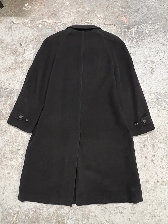 1990s Giorgio Armani Black Wool Trench Coat - Image 2