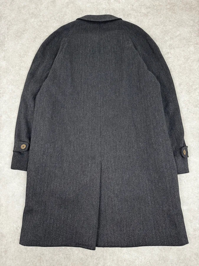 1990s Giorgio Armani Grey Wool Trench Coat - Image 4