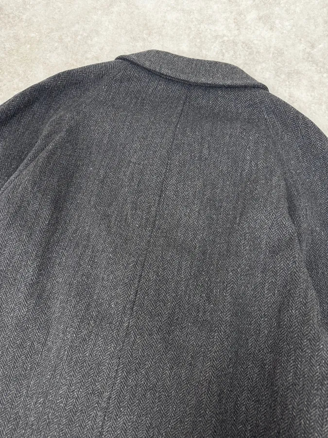 1990s Giorgio Armani Grey Wool Trench Coat - Image 6