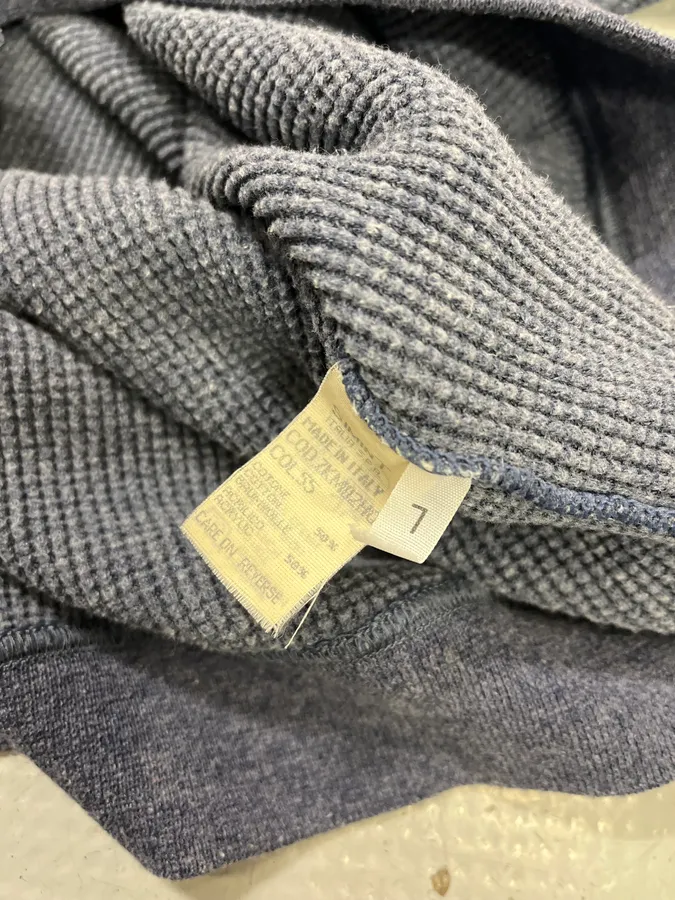 1990s Giorgio Armani High Neck Blue Wool Sweater - Image 9