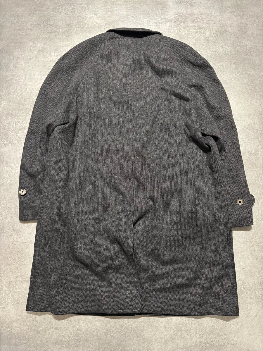 1990s Giorgio Armani Wool Grey Long Trench Coat - Image 8