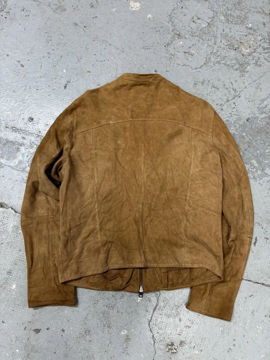 1990s Givenchy Camel Suede Leather Jacket - Image 2