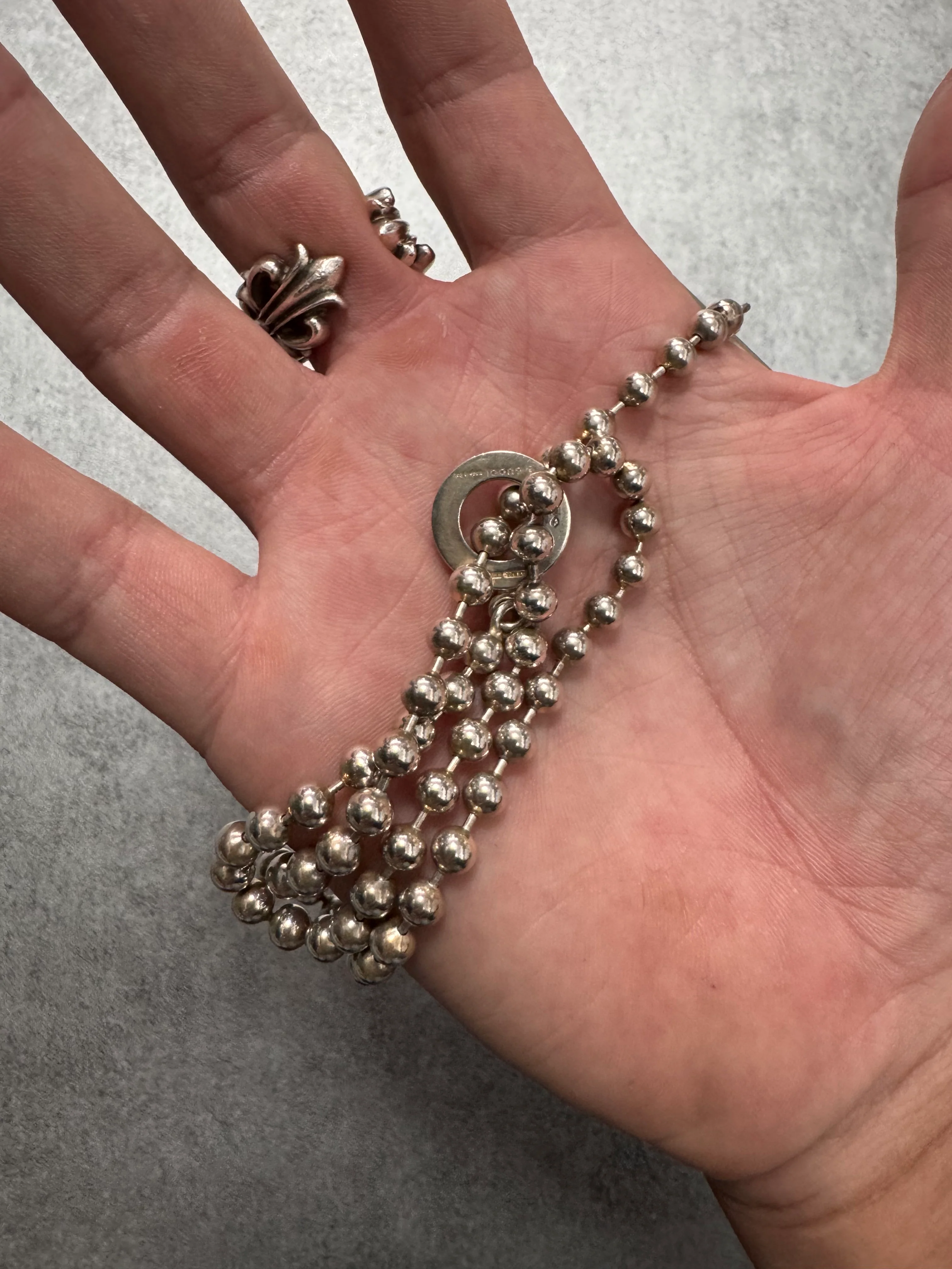 1990s Gucci Ball 925 Sterling Silver Necklace - Image 2