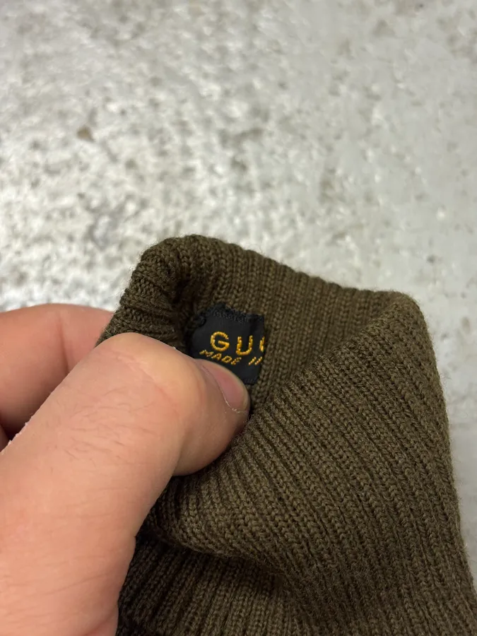1990s Gucci Brown Leather 2-in-1 Mitten Gloves - Image 9