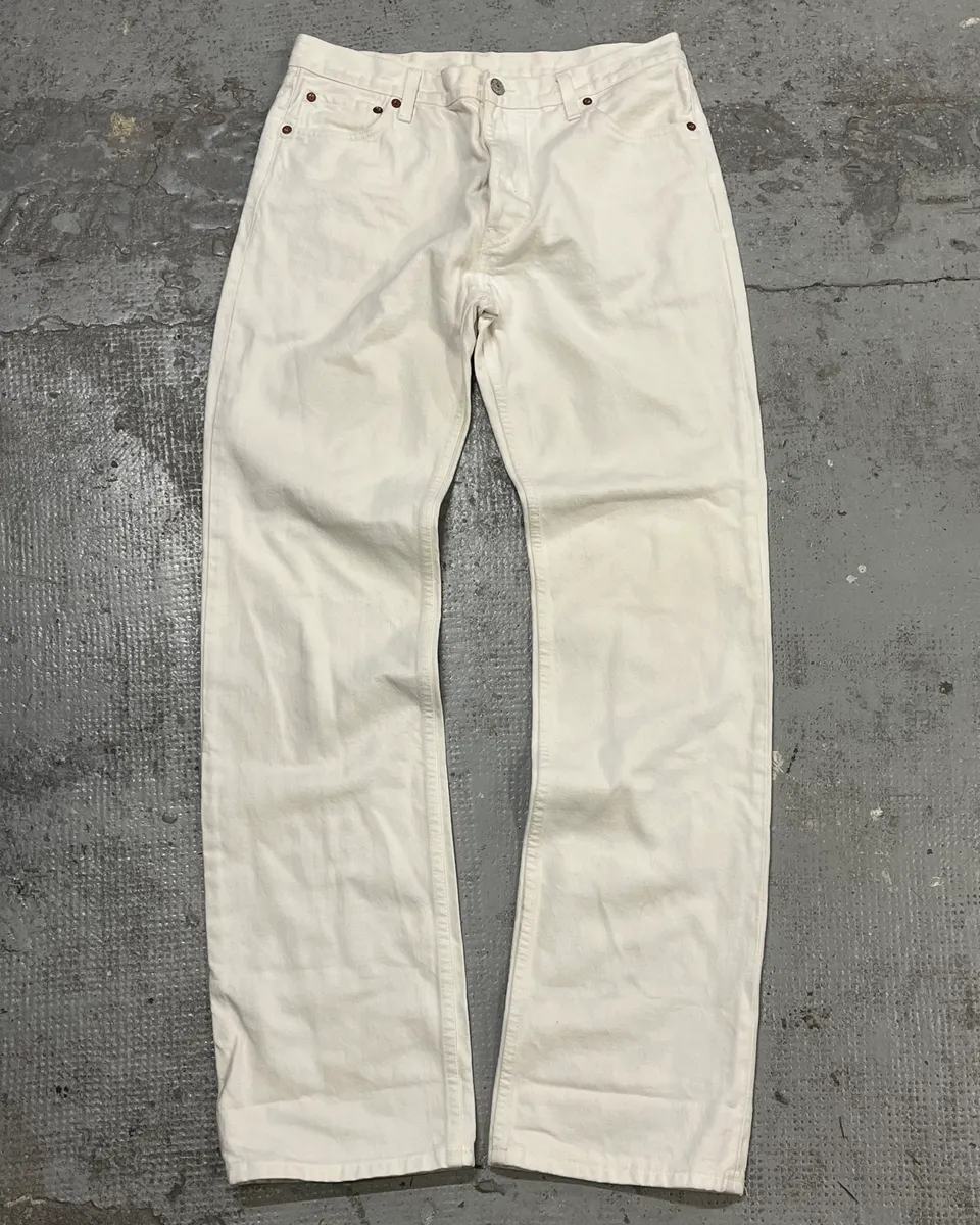 1990s Gucci White Cream Straight Leg Jeans