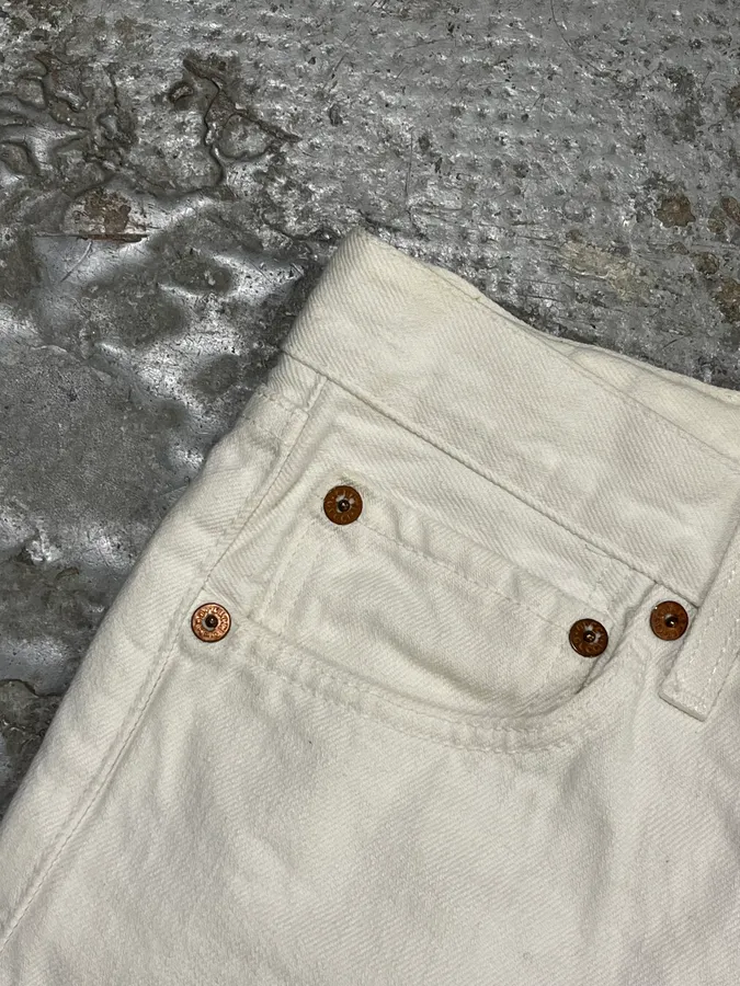 1990s Gucci White Cream Straight Leg Jeans - Image 10