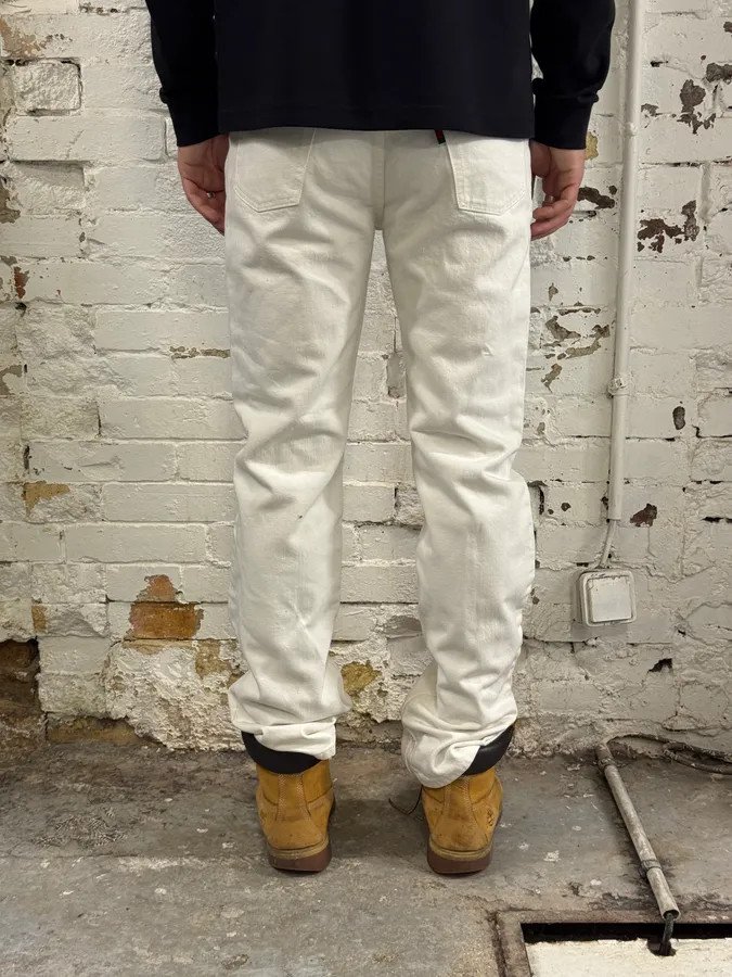 1990s Gucci White Cream Straight Leg Jeans - Image 4