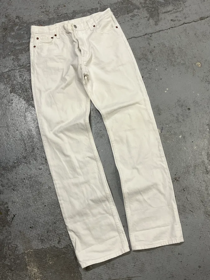 1990s Gucci White Cream Straight Leg Jeans - Image 5