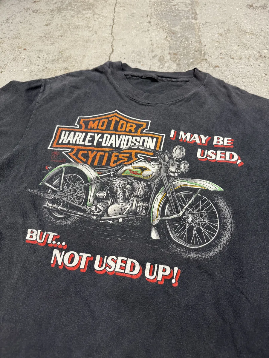 1990s Harley Davidson Motor Cycles Grey Graphic T-Shirt - Image 8