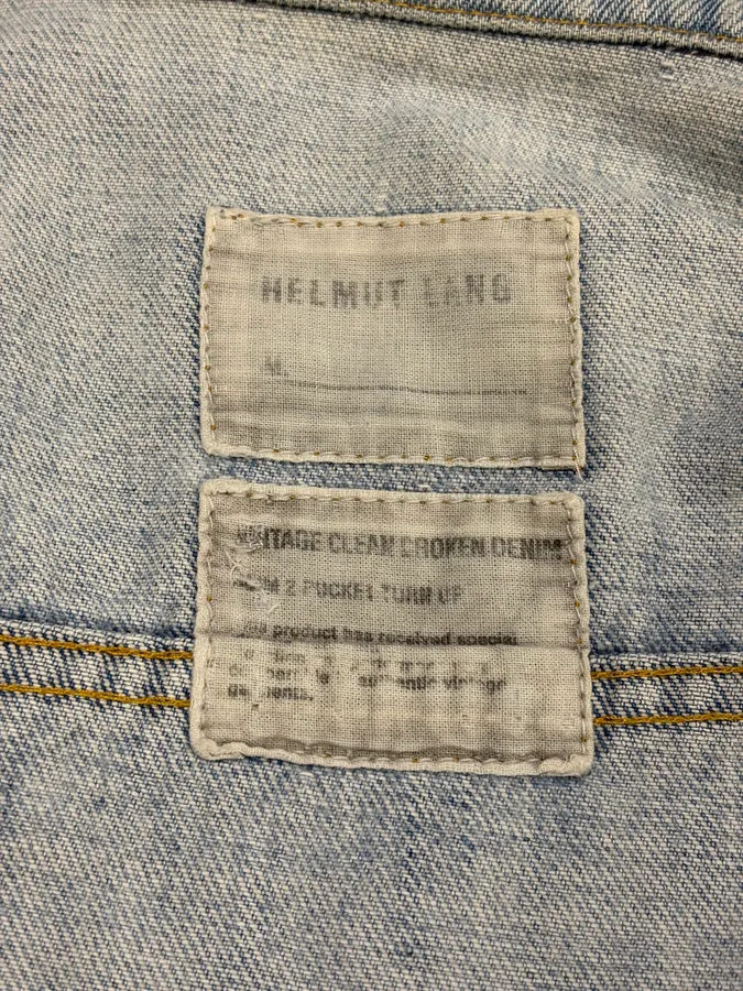 1990s Helmut Lang Blue Denim Distressed Jacket - Image 10