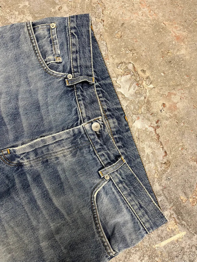 1990s Helmut Lang Straight Faded Blue Jeans - Image 9