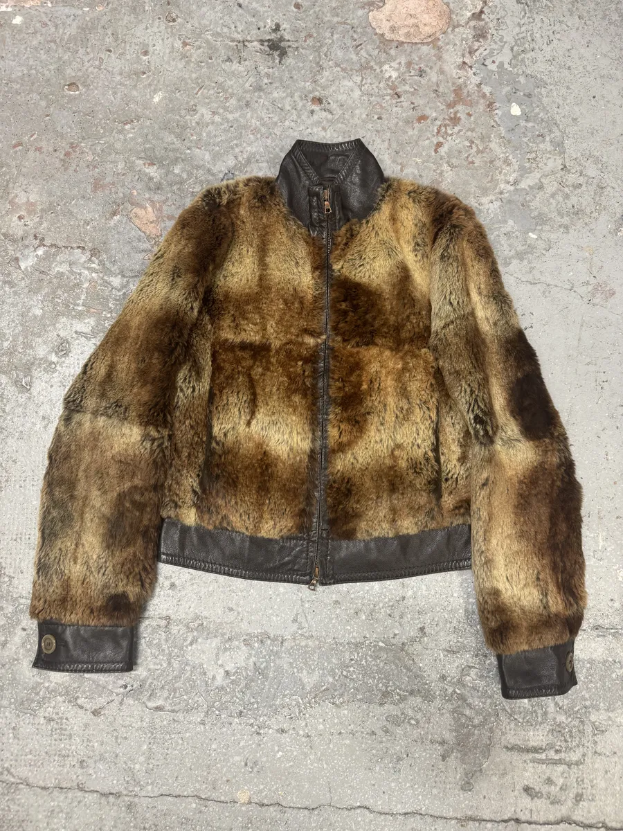 1990s Hugo Boss Hybrid Fur & Brown Leather Jacket - Image 7