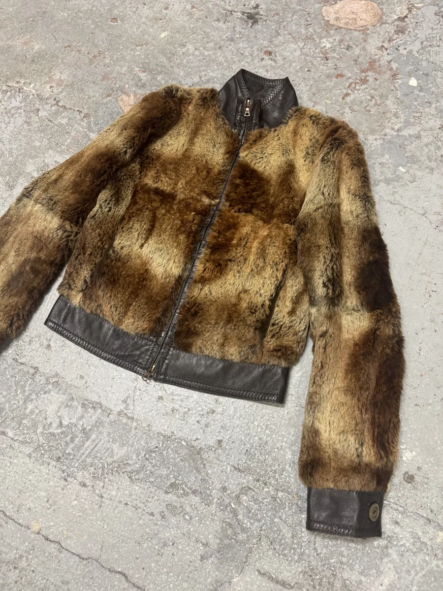 1990s Hugo Boss Hybrid Fur & Brown Leather Jacket - Image 8