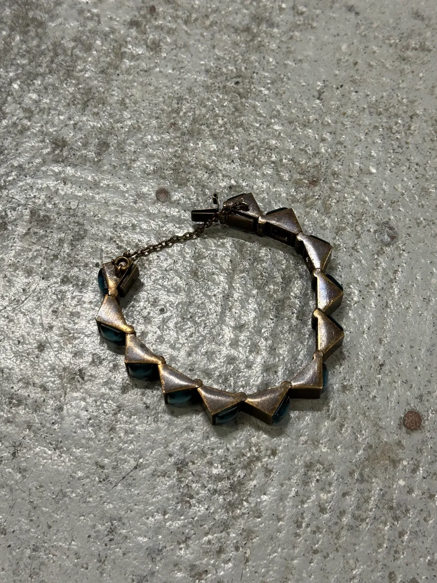 1990s Jean Paul Gaultier Blue Faceted Stone Bracelet - Image 3