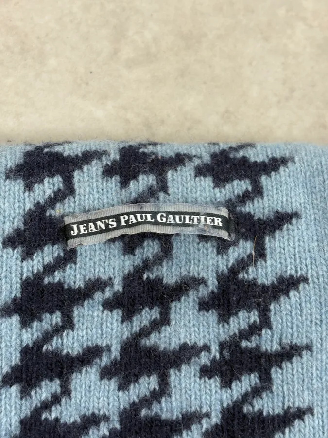 1990s Jean Paul Gaultier Blue Gradiant Pattern Wool Shoulder Bag - Image 10