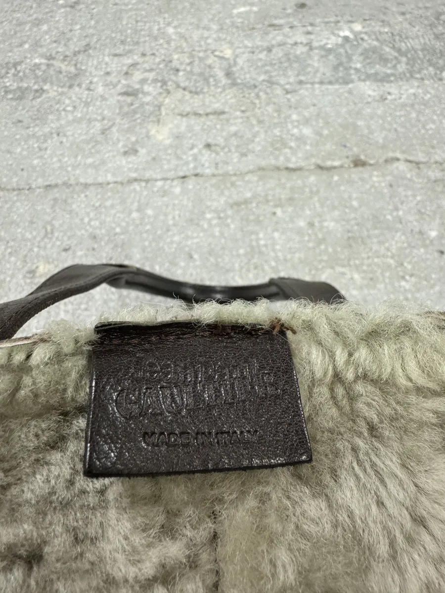 1990s Jean Paul Gaultier Brown Leather Shearling Bag - Image 6