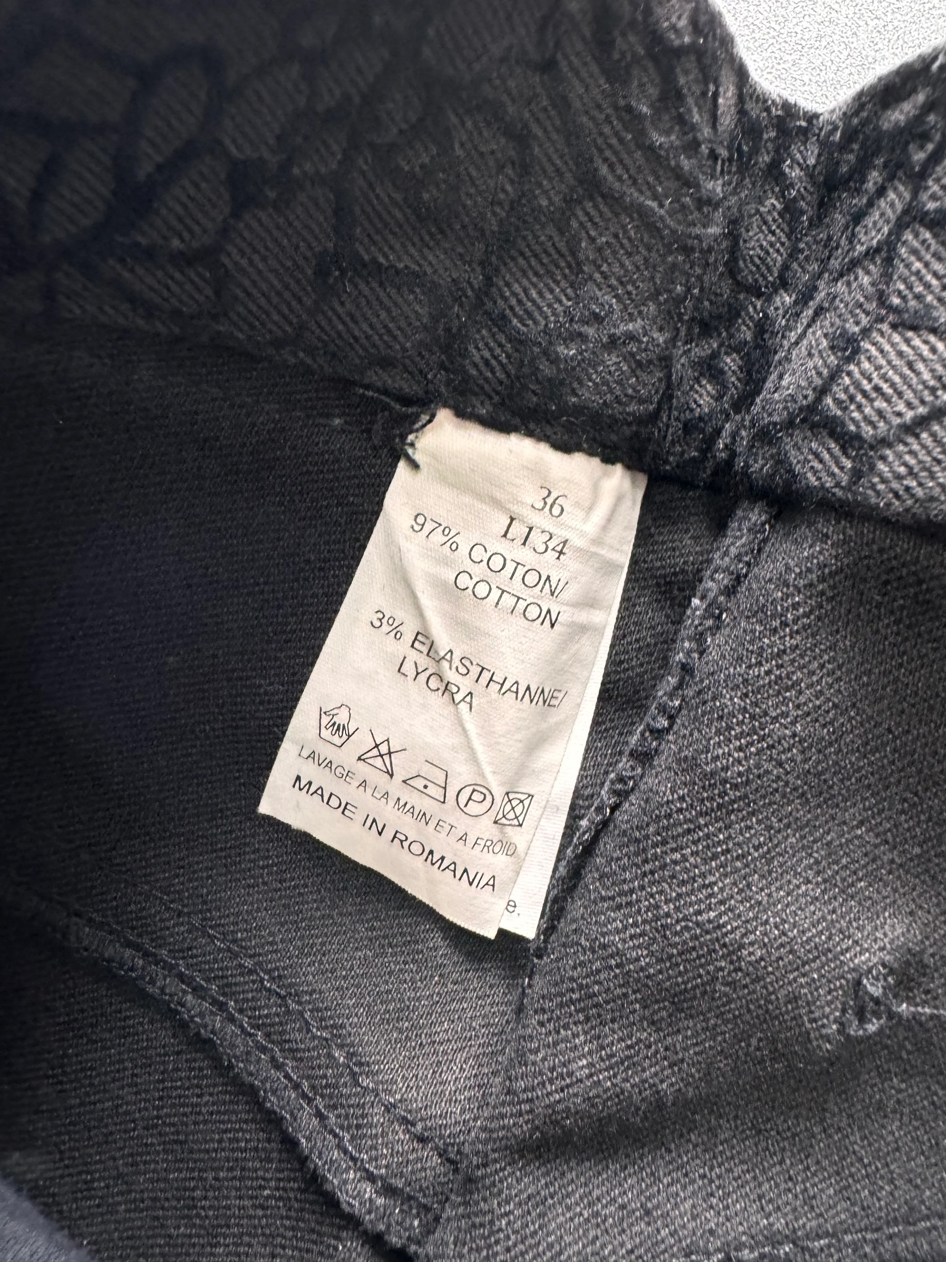 1990s Jean Paul Gaultier Glamour Velvet Black Denim Pants - Image 7