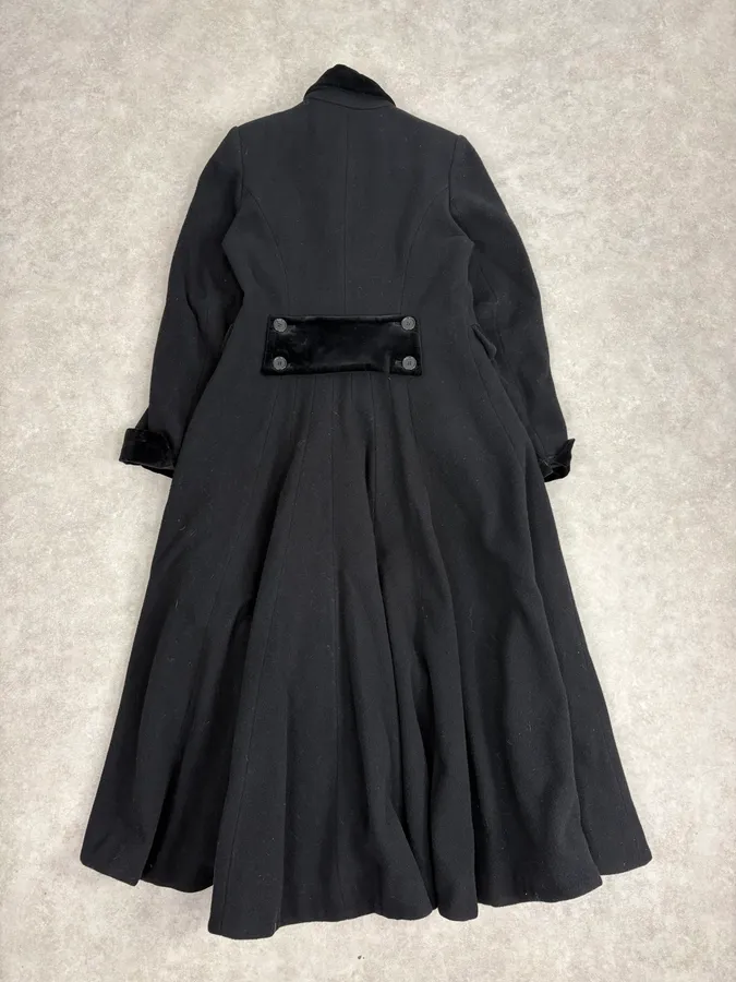 1990s Katherine Hamnett Black Wool Classy Long Coat - Image 7