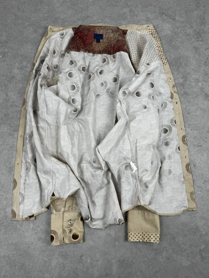 1990s Kenzo Beige Floral Persan Pattern Shirt - Image 8