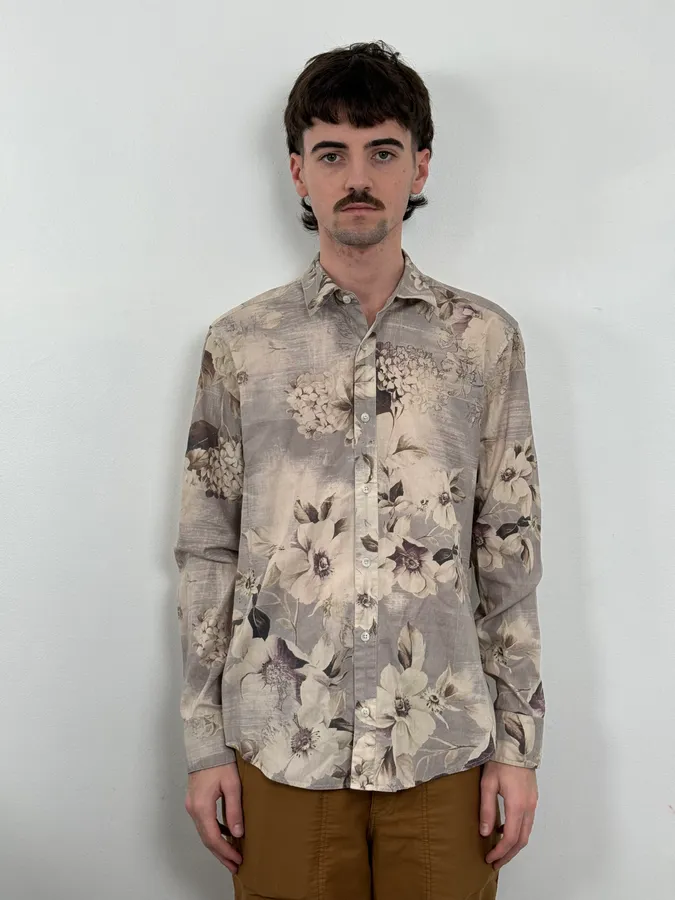 1990s Kenzo Flowers Shadow Cloudy Shirt - Image 2