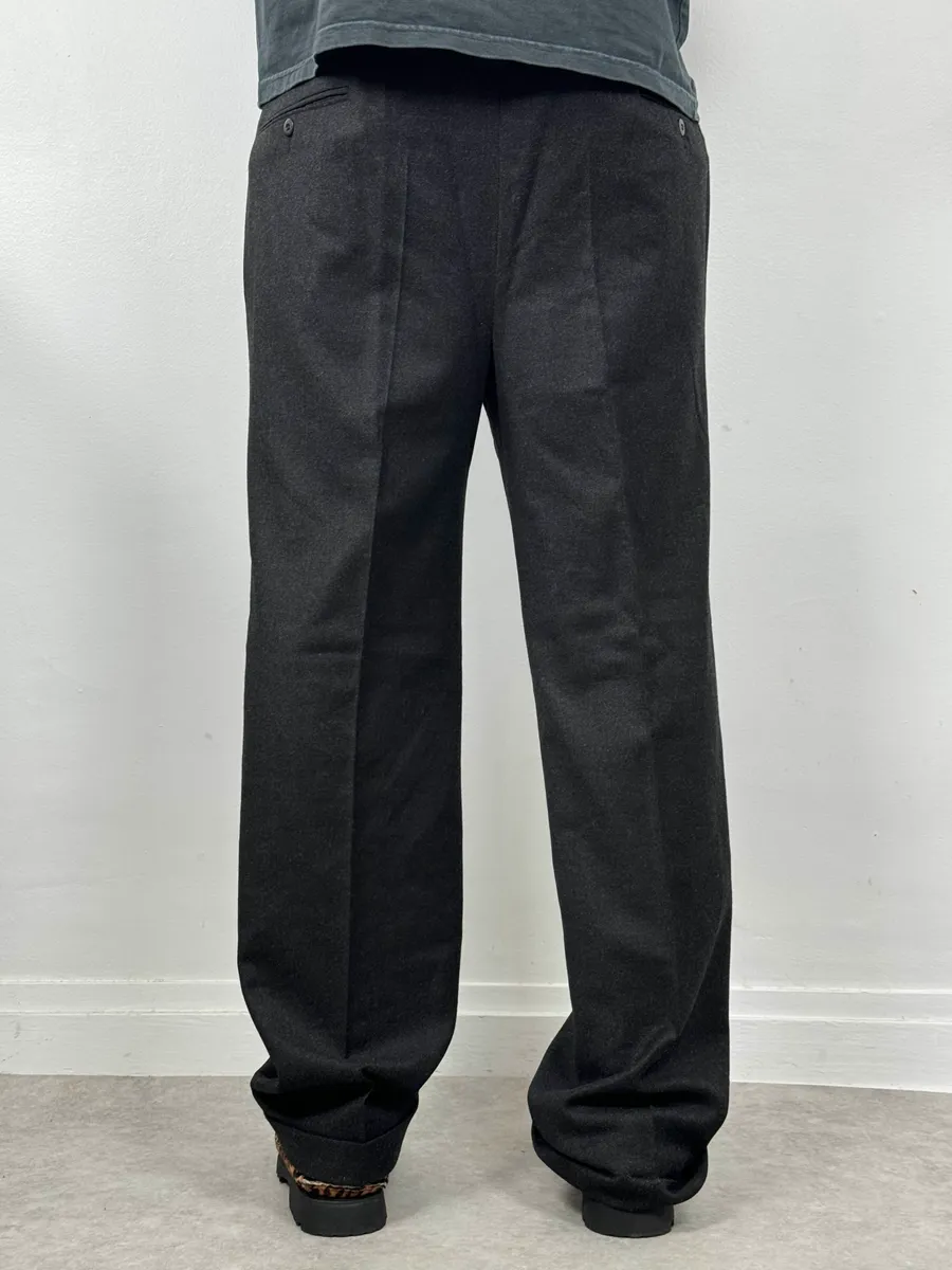 1990s Loro Piana Dark Grey Wool Tailored Pants - Image 5