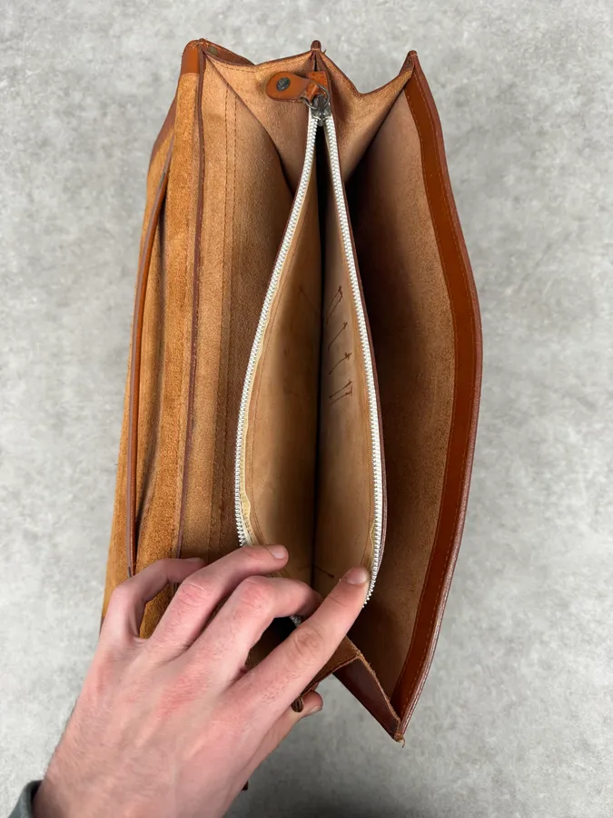 1990s Maison Martin Margiela Orange Signature Leather Bag - Image 15