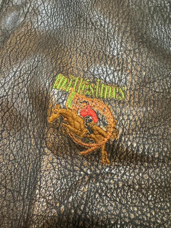 1990s Marithé + François Girbaud x Les Millésimes Brown Grained Leather Bomber Jacket - Image 8