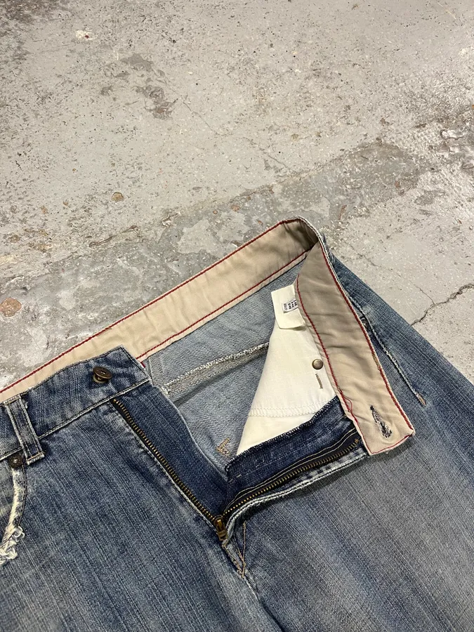 1990s Marithé et François Girbaud Blue Denim Distressed Jeans - Image 10