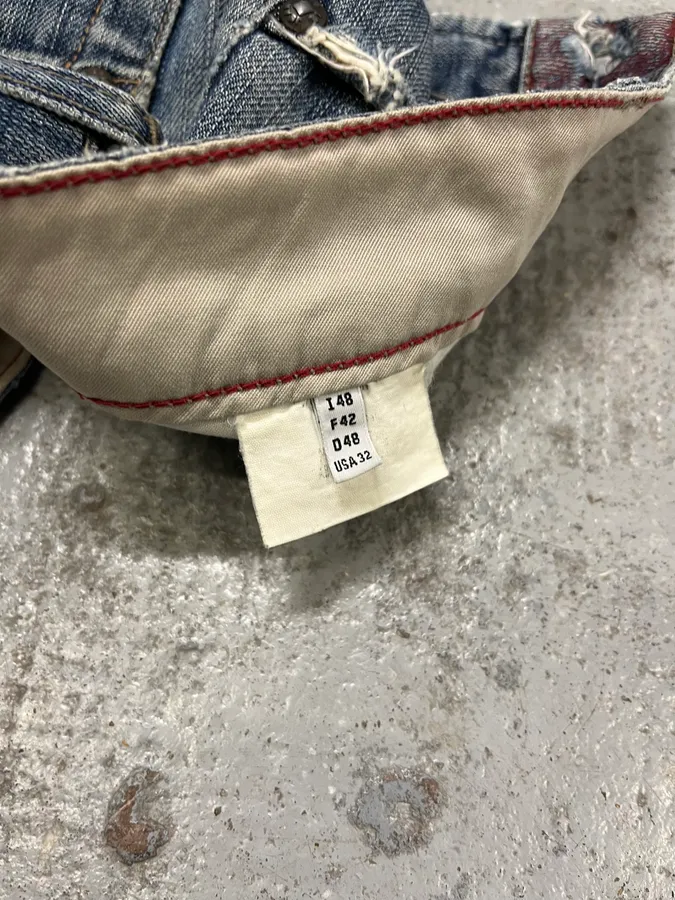 1990s Marithé et François Girbaud Blue Denim Distressed Jeans - Image 11