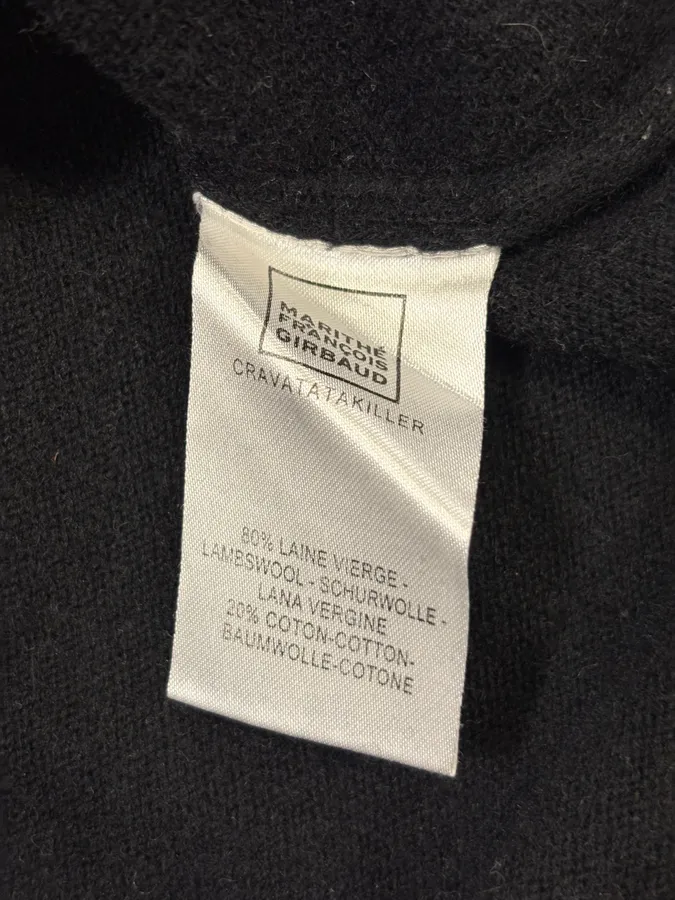 1990s Marithé + François Girbaud Black Wool Zip-up Sweater - Image 9