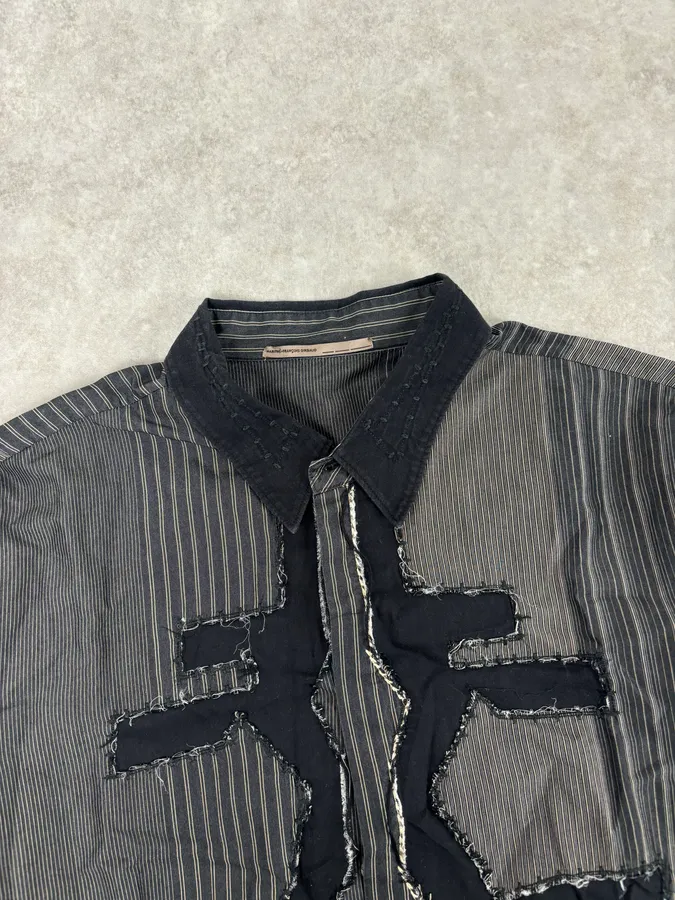 1990s Marithé + François Girbaud Brown Wings Distressed Shirt - Image 4