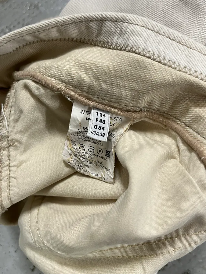 1990s Marithé + François Girbaud Distressed White Jeans - Image 16