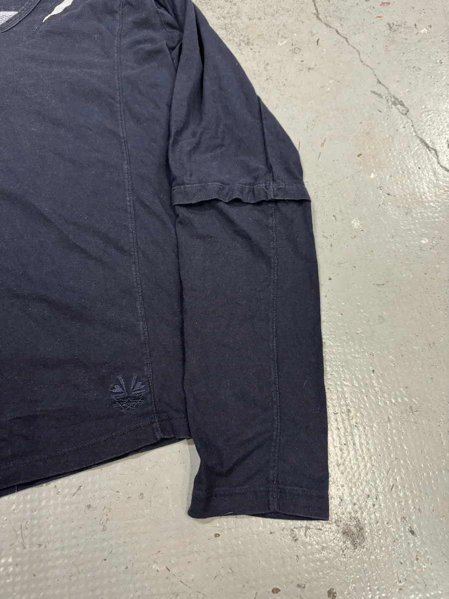 1990s Marithé + François Girbaud Navy Contemporary V Neck Longsleeves - Image 9