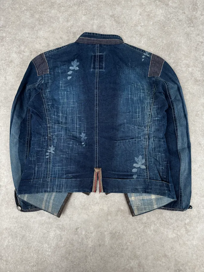 1990s Marithé + François Girbaud Navy Denim Blazer Jacket - Image 4