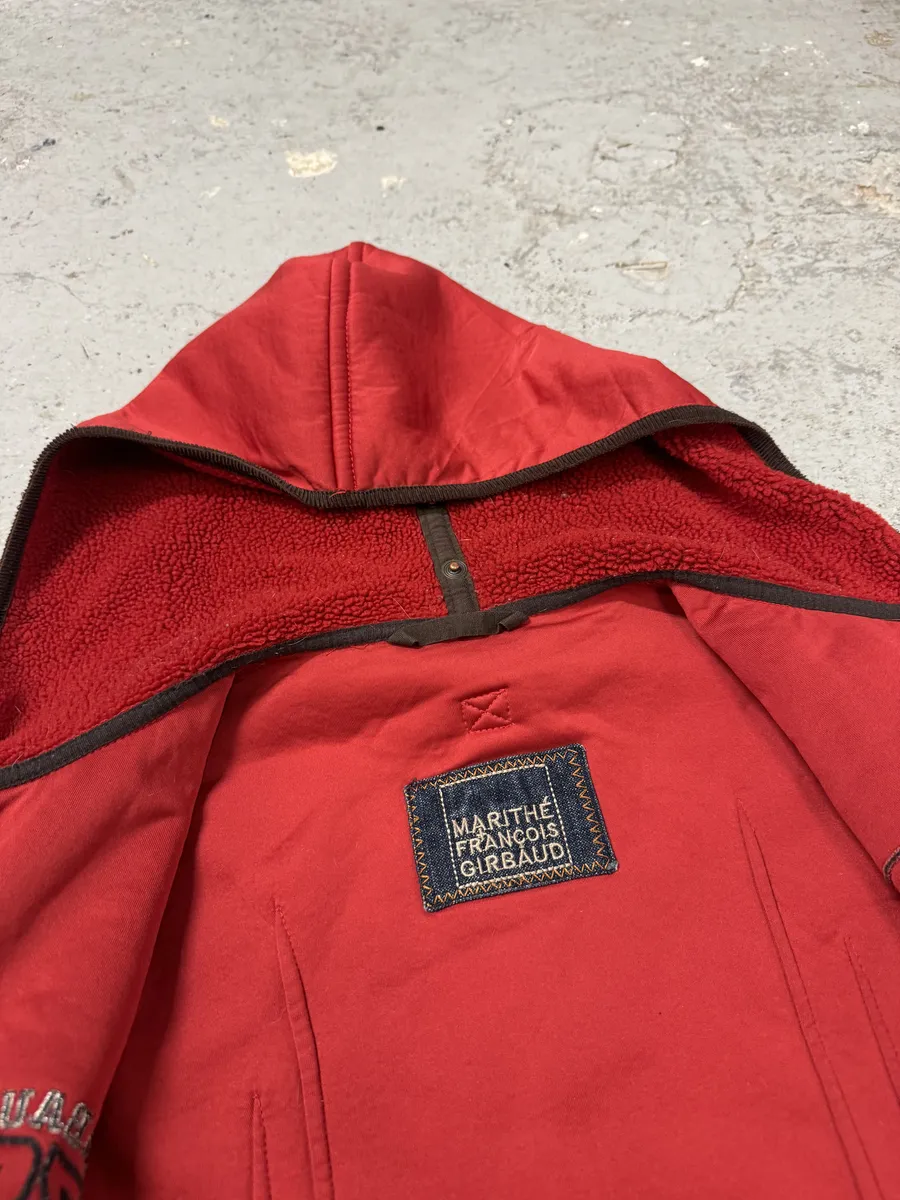 1990s Marithé + François Girbaud Red Fleece Sweatshirt - Image 10