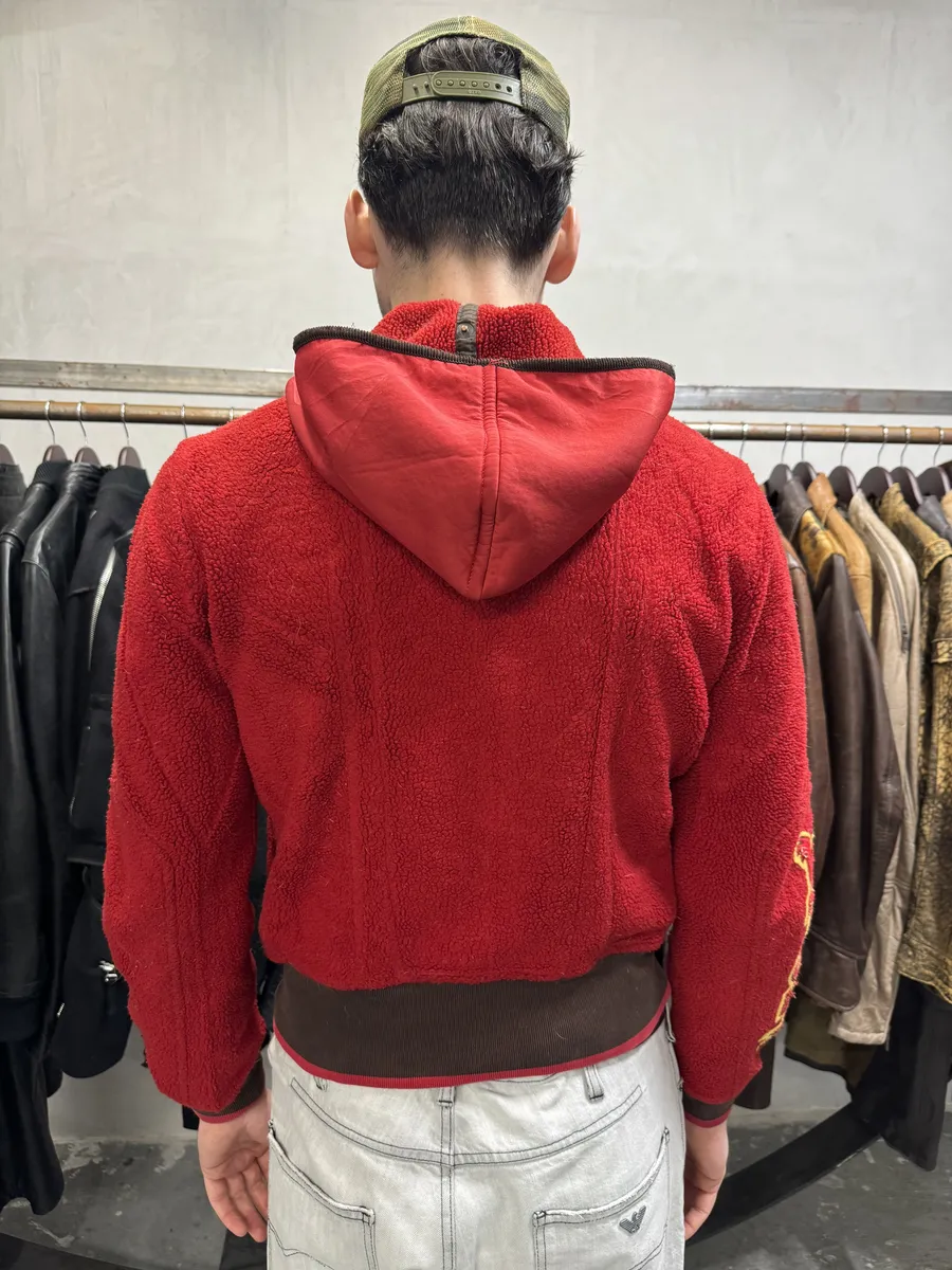 1990s Marithé + François Girbaud Red Fleece Sweatshirt - Image 4